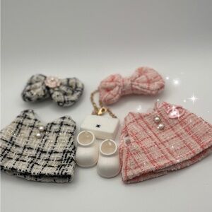 Chic Labubu Tweed Dresses Set of 2 - Pink and Black